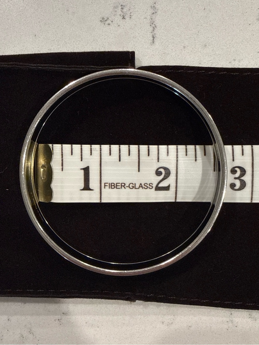 Authentic Hermès Caleche Enamel Bangle Dark Blue & Silver (with Original Box) - Picture 4 of 5